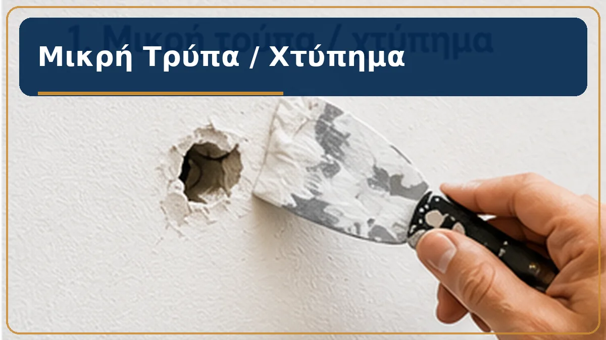 Στοκάρισμα μικρής τρύπας σε τοίχο