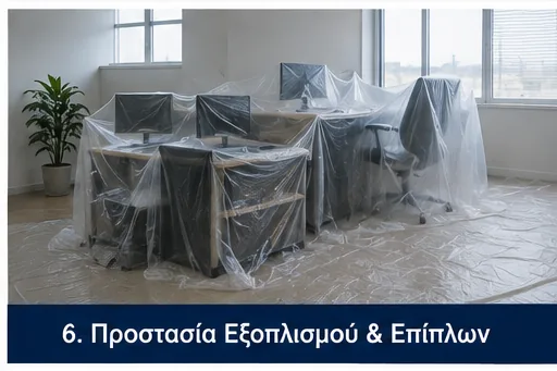 Προστασία επαγγελματικού εξοπλισμού και επίπλων πριν το βάψιμο