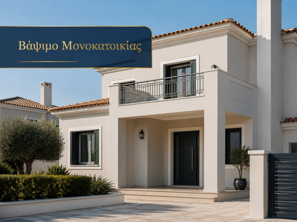 Εξωτερικό βάψιμο μονοκατοικίας στην Αθήνα και την Αττική